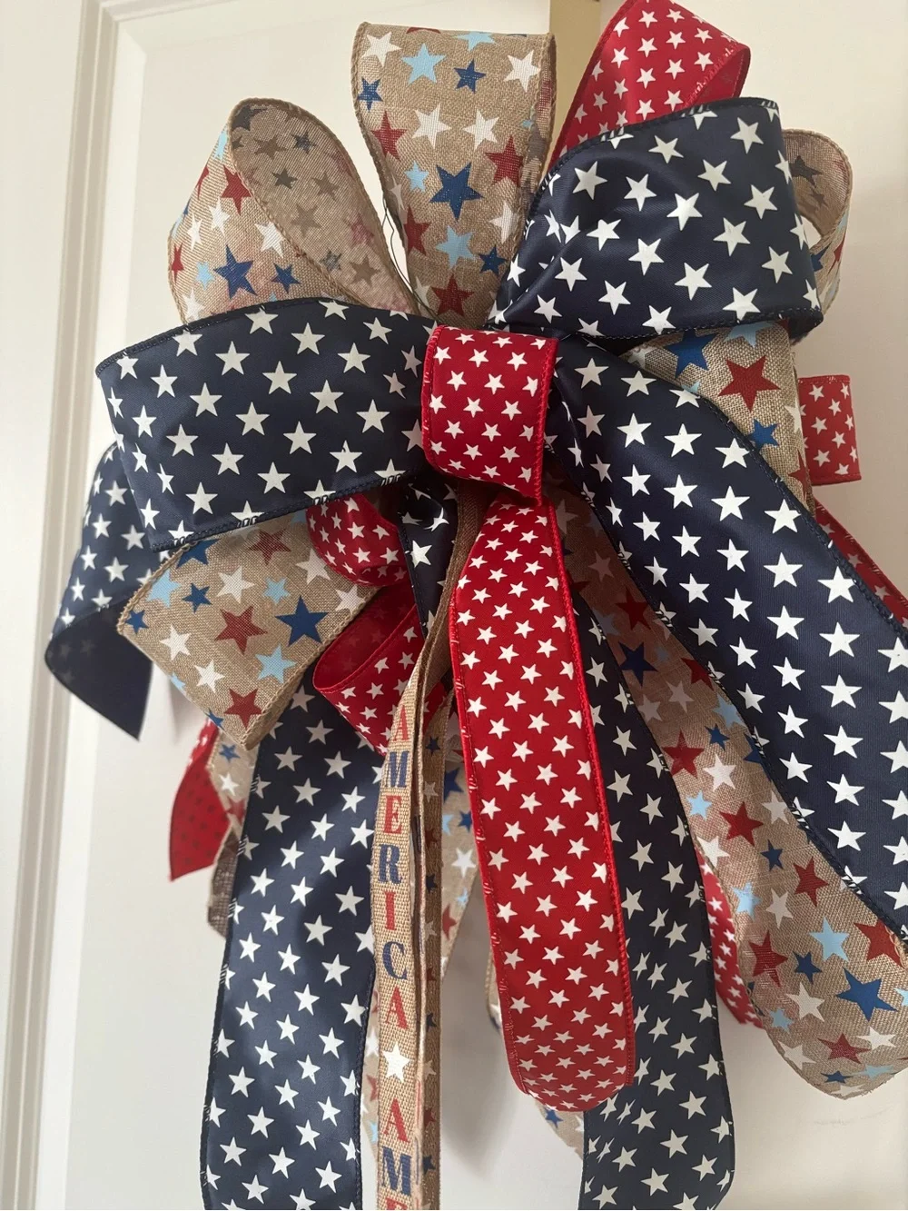 XL Patriotic Bow Multi-seasonal Star Wreath DIY Accent 250 Birthday Final Sale